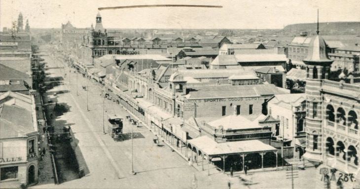 A photographic view of West Street and Durban, Looking east