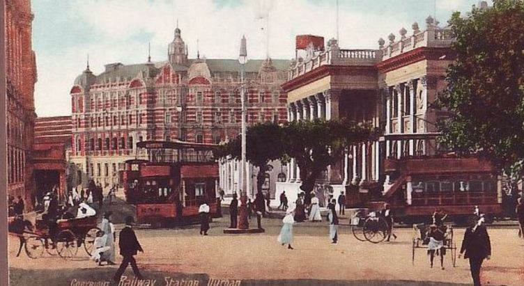 Intersection of Gardiner and West street looking towards the Railway Station, Durban