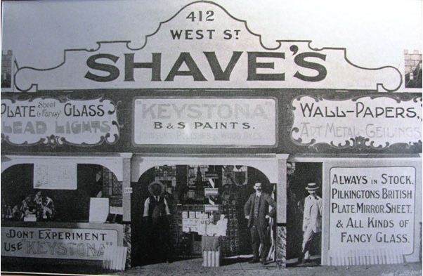 Shaves Store, sellers of Paint and Glass, West Street, Durban