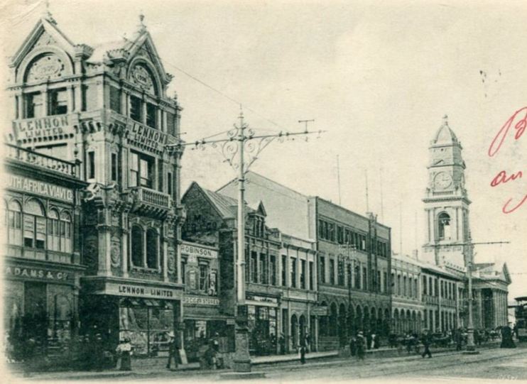 West Street, Durban, looking east towrds the Town Hall.