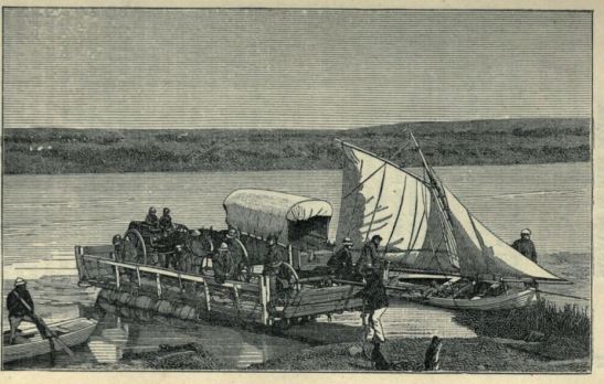 Pont, wagon, crossing a river