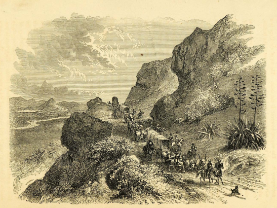 travelling by wagon in south africa, 1857