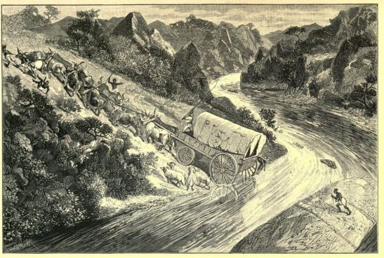 wagon crossing the umvuli river
